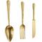 Gold Aluminum Knife, Spoon and Fork Utensils Wall Decor Set of 3 4", 23"